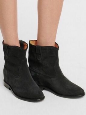 Isabel Marant Crisi Suede Black Ankle Boots, size 38.5